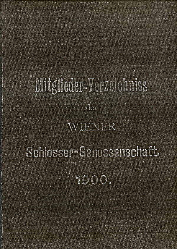 Archivbild: Deckblatt Mitgliederverzeichnis, 1900