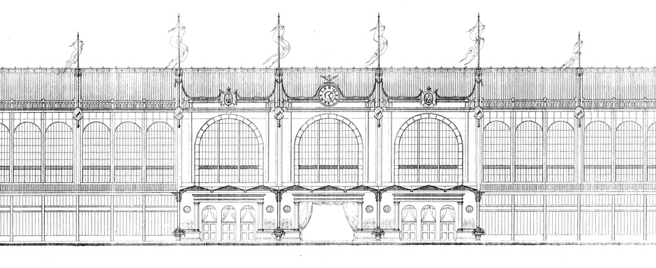 Archivbild 1: Ansicht des Haupteinganges der Internationalen Ausstellung zu Paris 1867