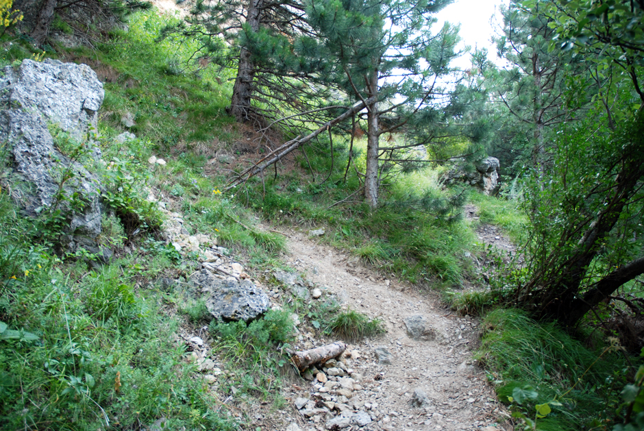 Pittentaler Steig, Abzweigung nach rechts