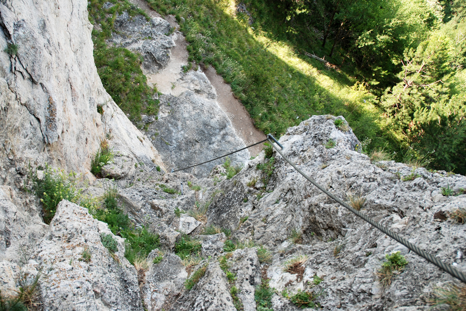 Pittentaler Steig, steile Rinne (C/2-) Rückblick