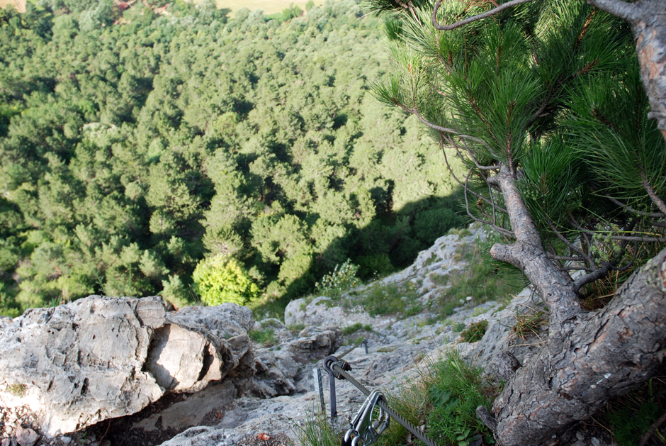 Pittentaler Steig, Schlüsselstelle (D) Rückblick
