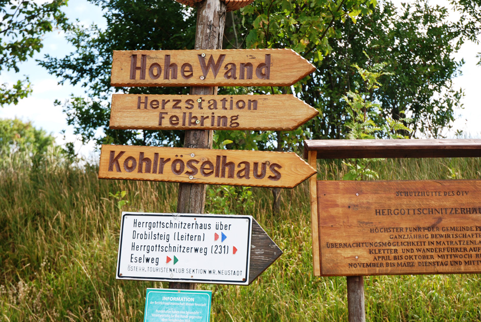 Wegweiser Hohe Wand