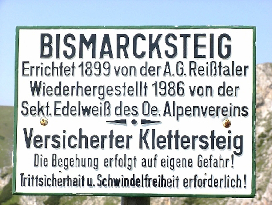 Bismarcksteig, Tafel, Ende