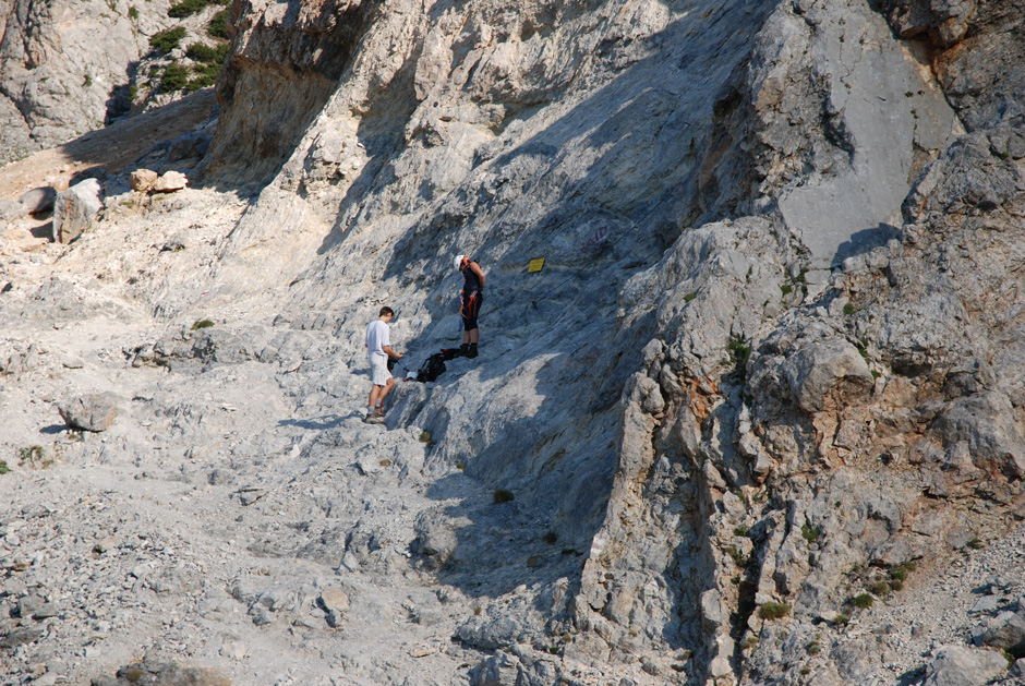 Haidsteig, Klettersteigset Anlegeplatz