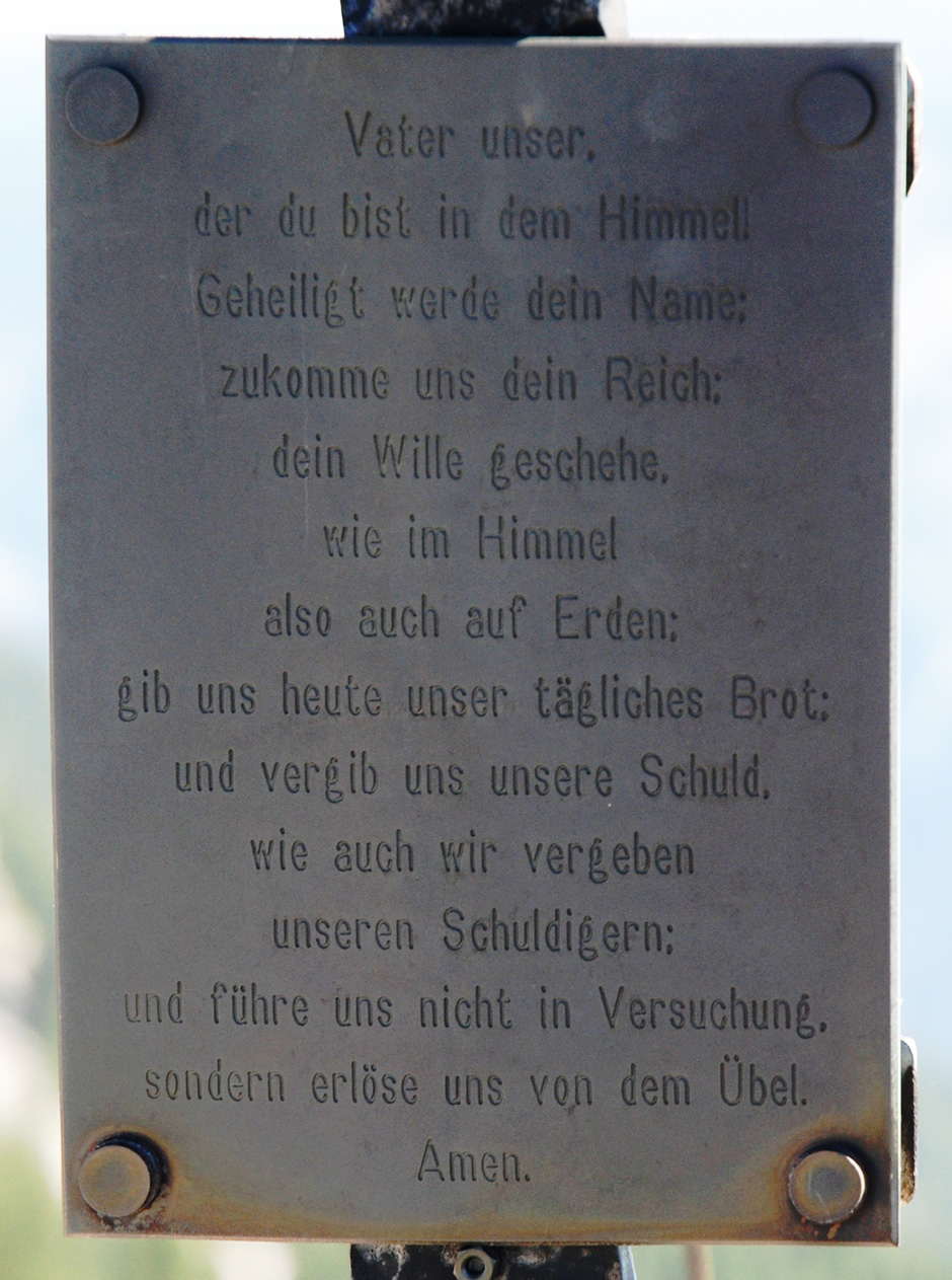 Kronich-Eisenweg, Tafel beim Gipfelkreuz