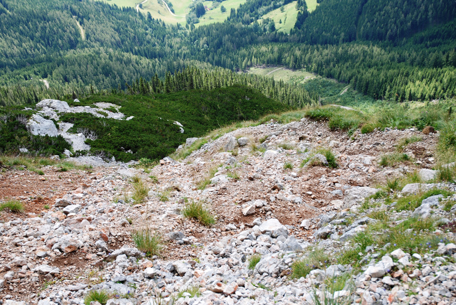 Reißtalersteig, mittlerer Teil, Rückblick