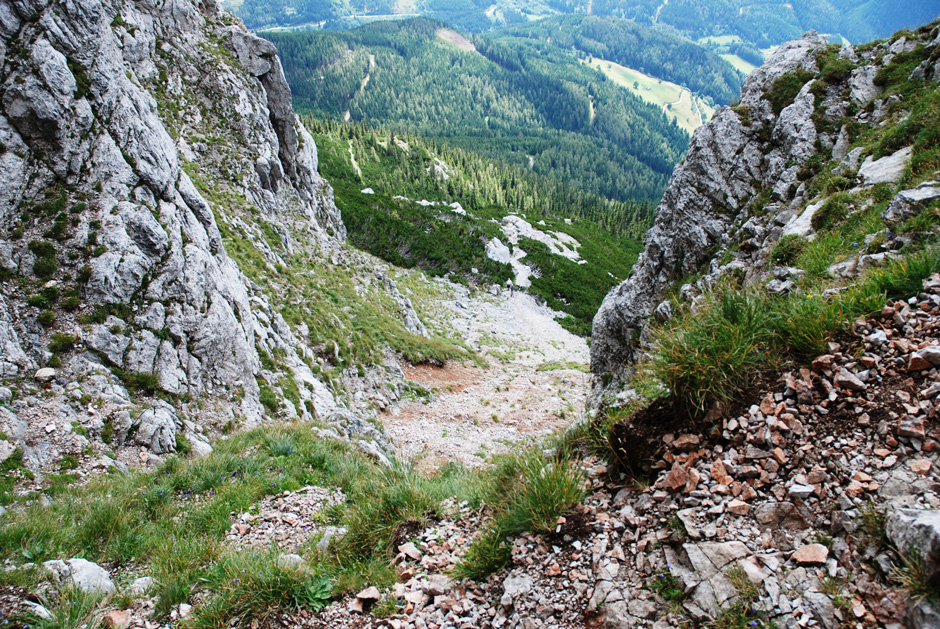 Reißtalersteig, mittlerer Teil, Rückblick