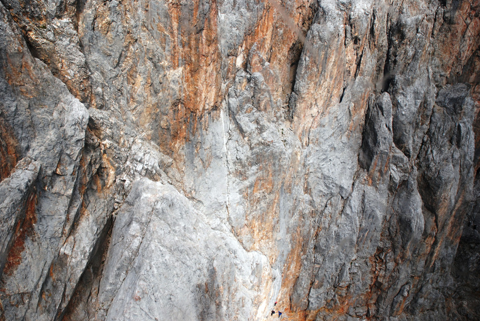 Rückblick auf den Klettersteig, Mittlere Drittel