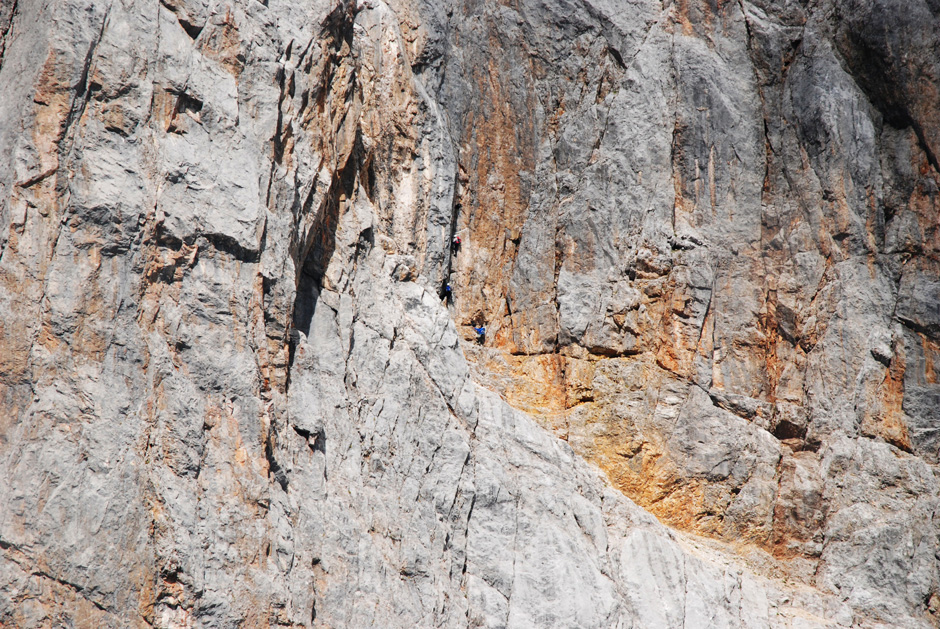 Rückblick auf den Klettersteig, Stelle (C)