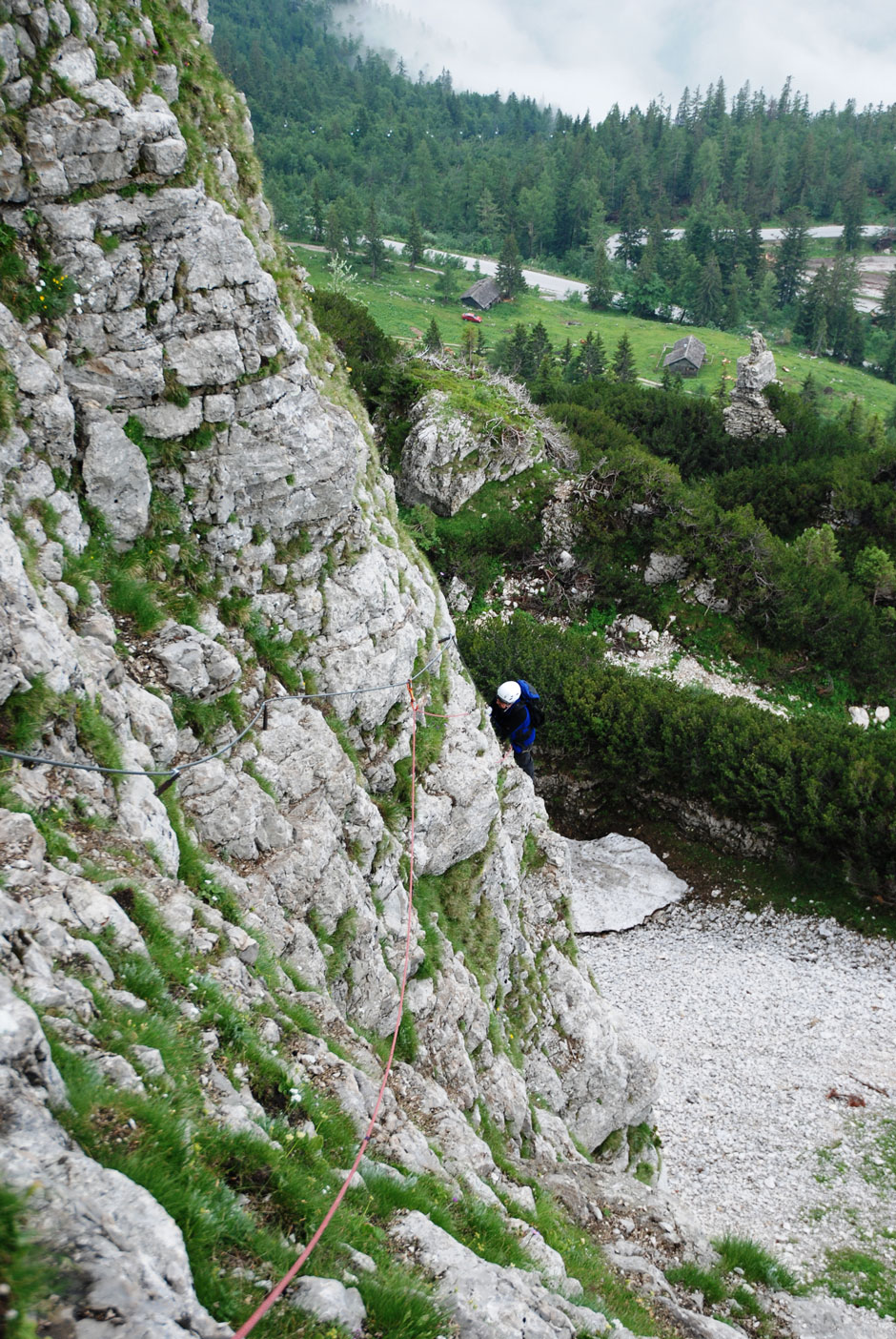 Albert, Loser Panorama-Klettersteig "Sisi", schrofige Querung A-B