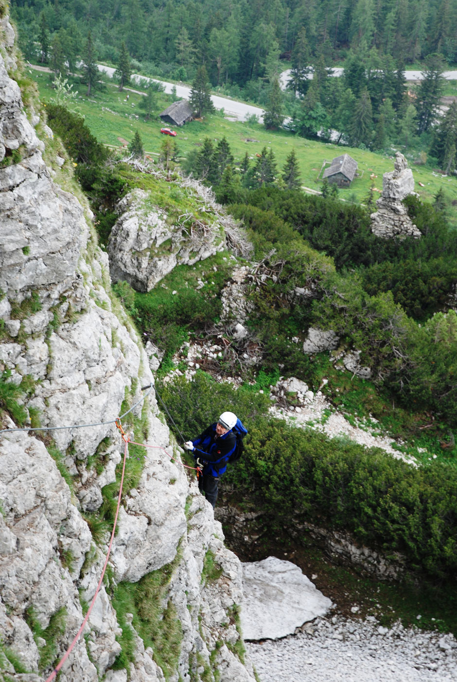 Albert, Loser Panorama-Klettersteig "Sisi", schrofige Querung A-B