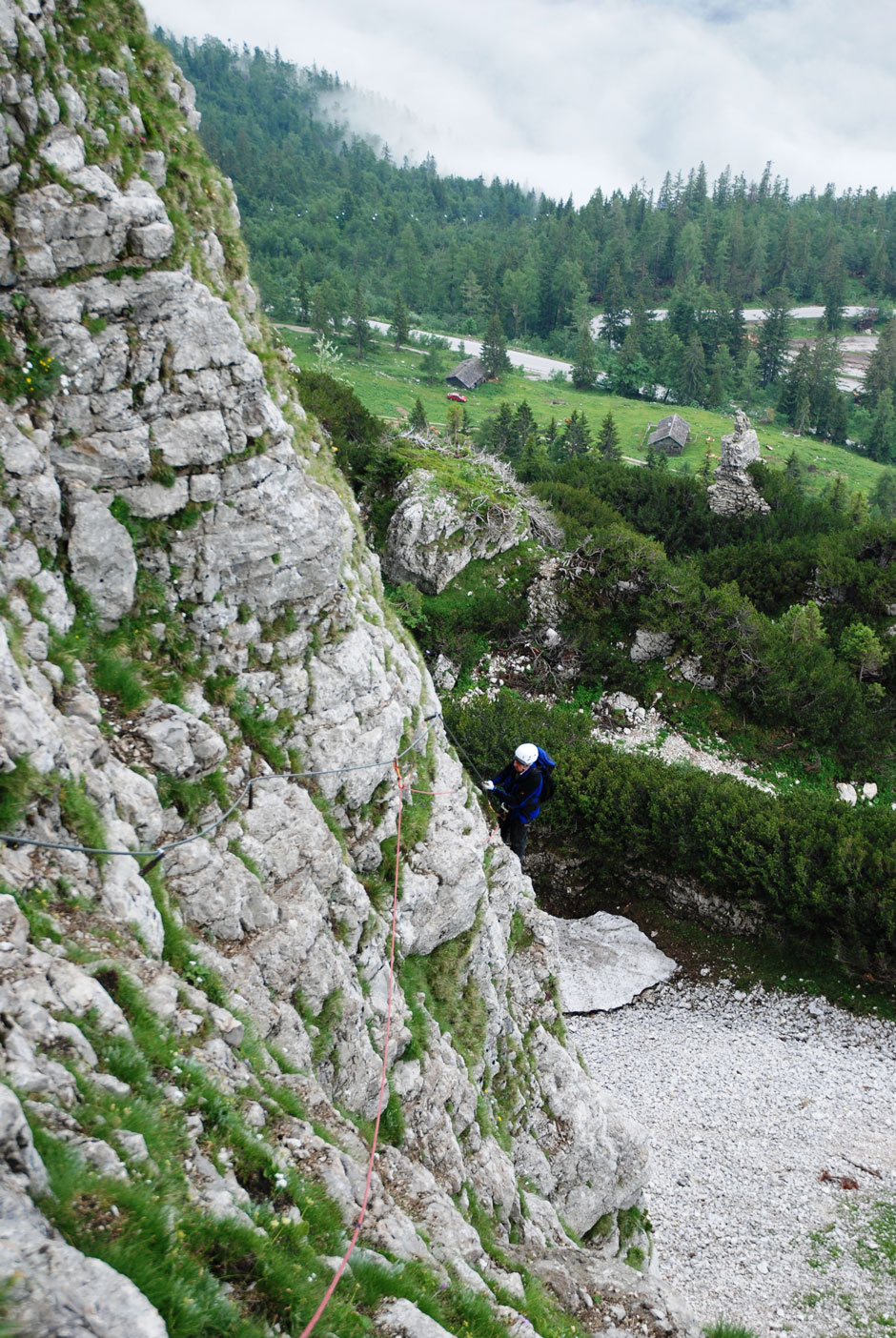 Albert, Loser Panorama-Klettersteig "Sisi", schrofige Querung A-B