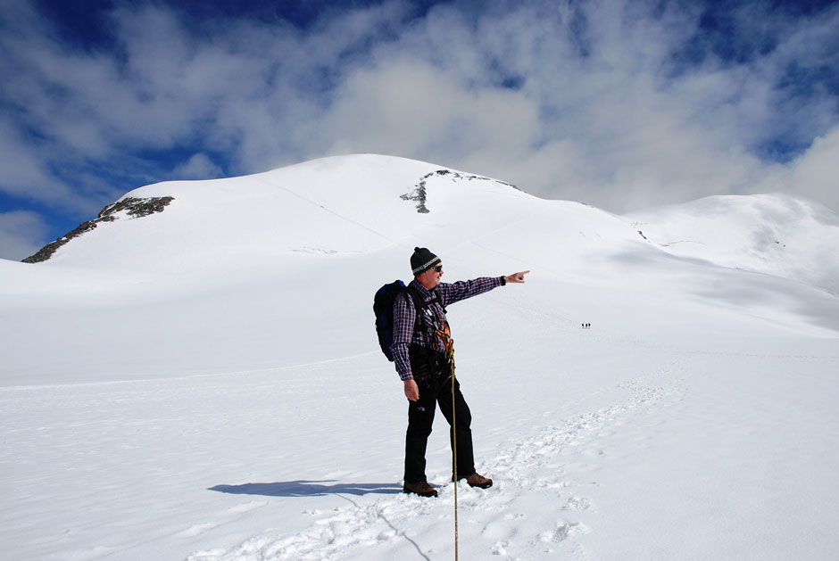 Albert auf dem Weg zum Breithorn