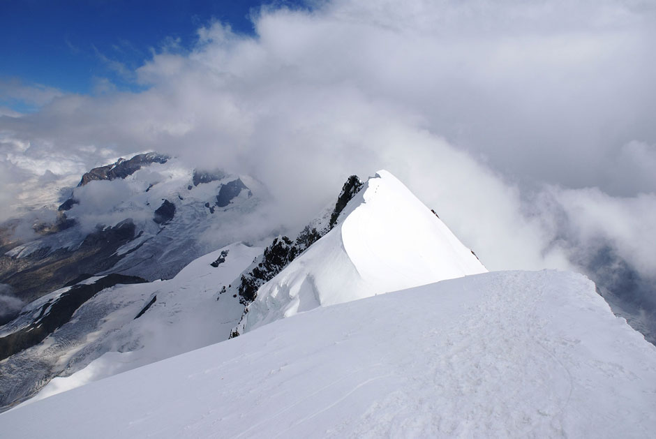 Blick vom Breithorngipfel