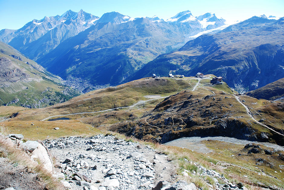 Weg zur Hörnlihütte, mit Rückblick