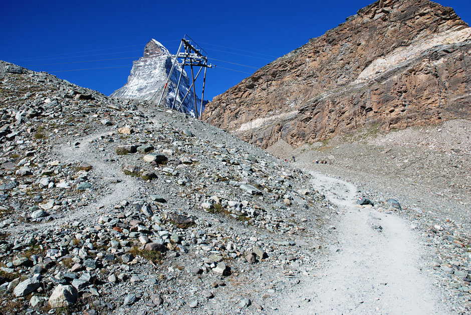 Weg zur Hörnlihütte, mit Matterhorn