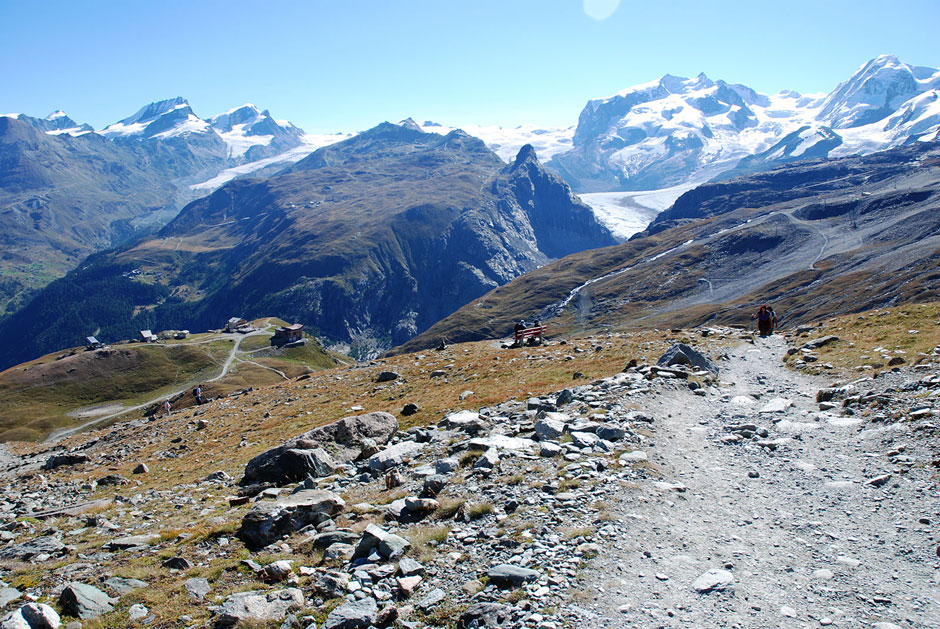 Weg zur Hörnlihütte, mit Rückblick