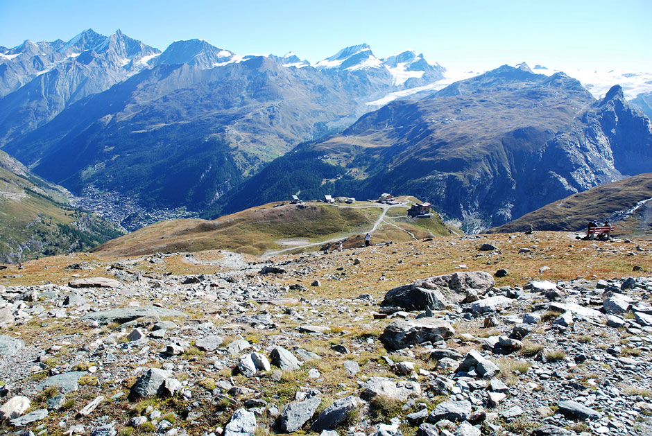 Weg zur Hörnlihütte, mit Rückblick