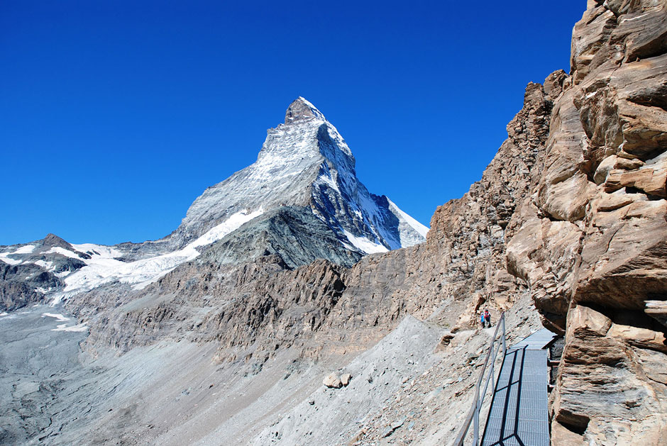 Weg zur Hörnlihütte, mit Eisensteg beim Hirli