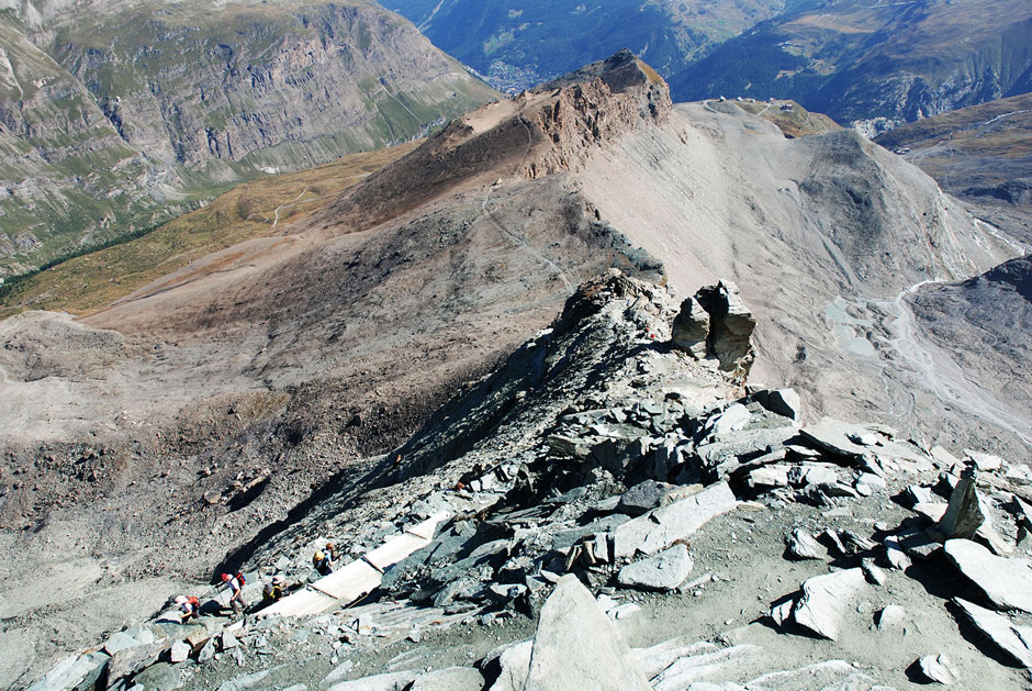 Weg zur Hörnlihütte mit Rückblick