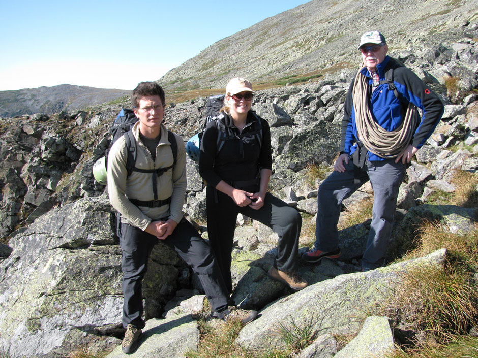 Elliot, Inge und Albert beim Abstieg