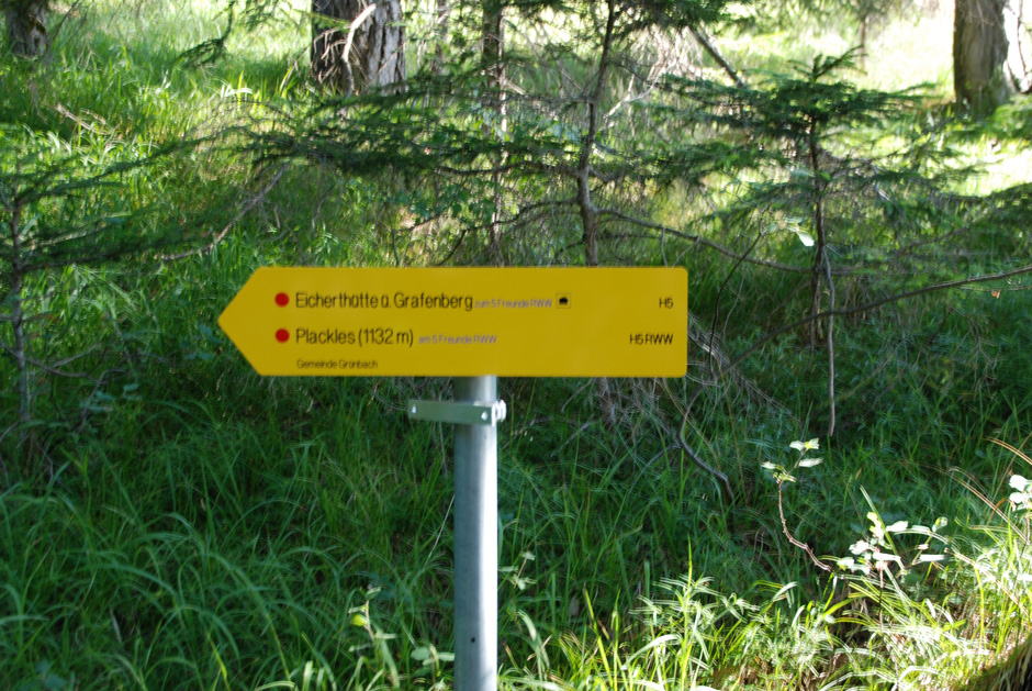 Tafel Eicherthütte, Grafenbwergweg usw.