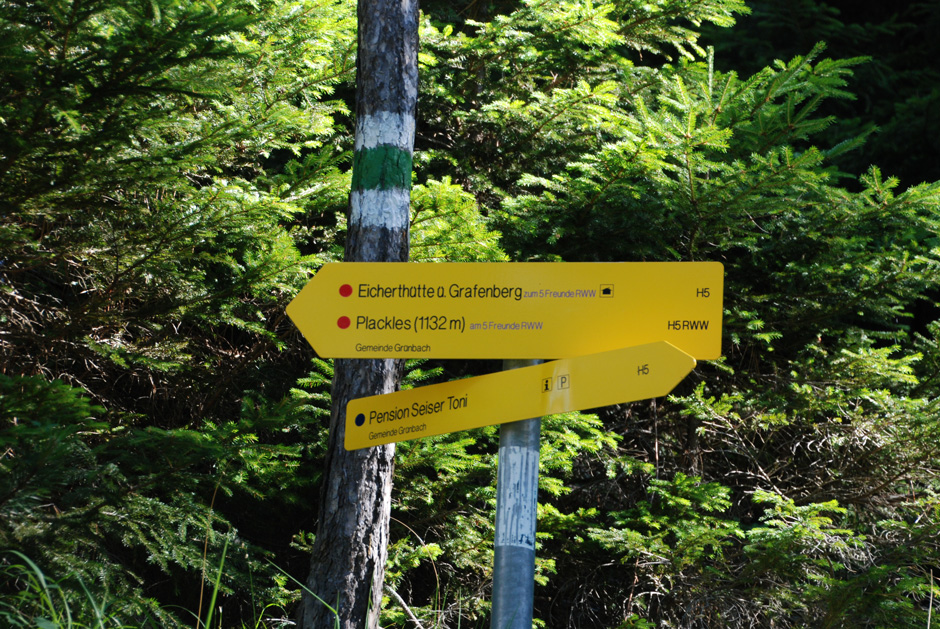 Tafel Eicherthütte, Grafenbwergweg usw.