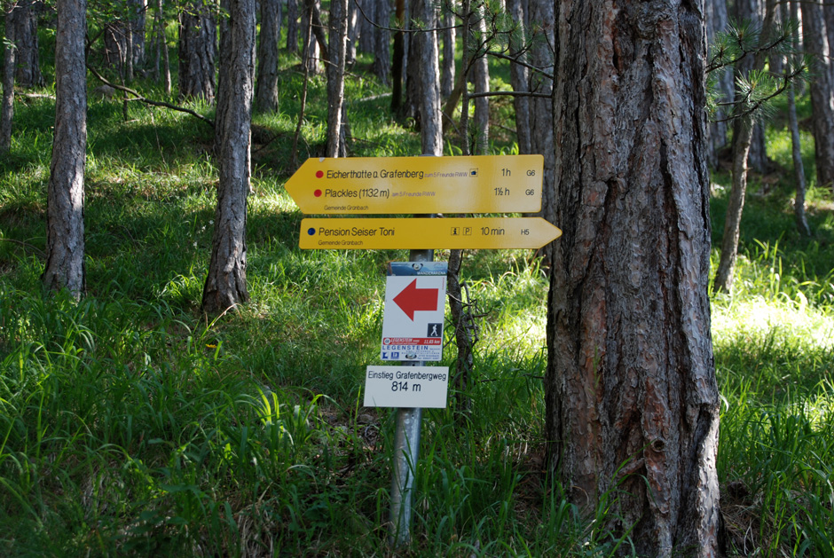 Tafel Eicherthütte, Grafenbwergweg usw.