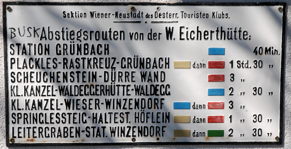 Abstiegsrouten von der Wilhelm-Eicherthütte