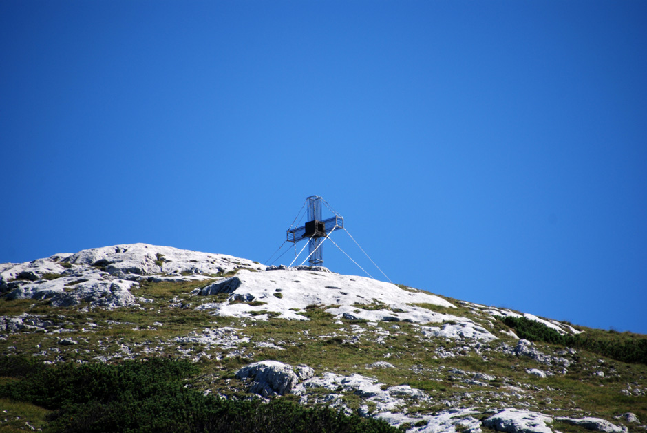 Blick Richtung Gipfelkreuz Waxriegel