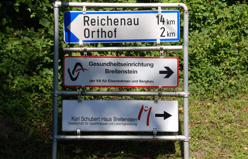 Wegweiser Gesundheitseinrichtung Breitenstein