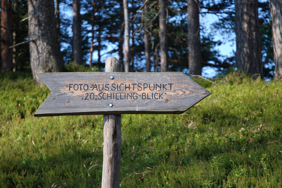 Wegweiser Foto-Aussichtspunkt 