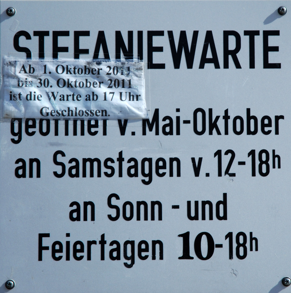 Stefaniewarte Öffnungszeiten