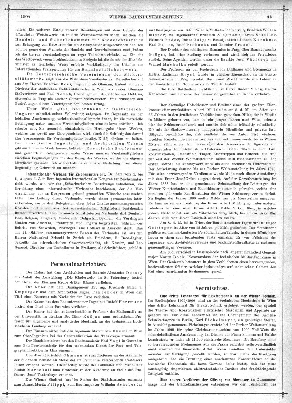 Wiener Bauindustrie-Zeitung 1904-95, Seite 45