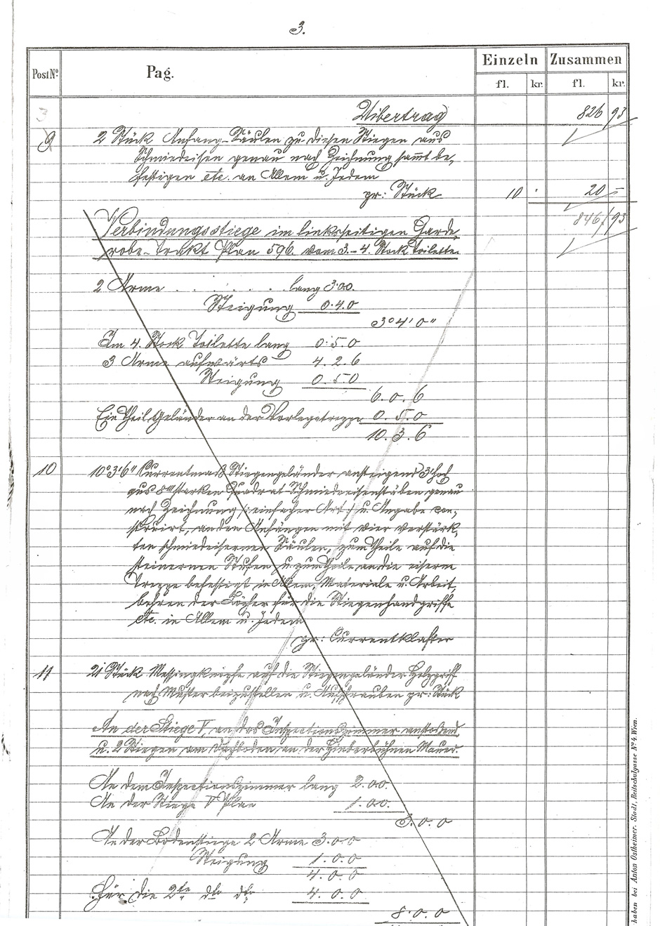 Lieferung von schmiedeeisernen Stiegengeländer für das Hofburgtheater, Blatt 6