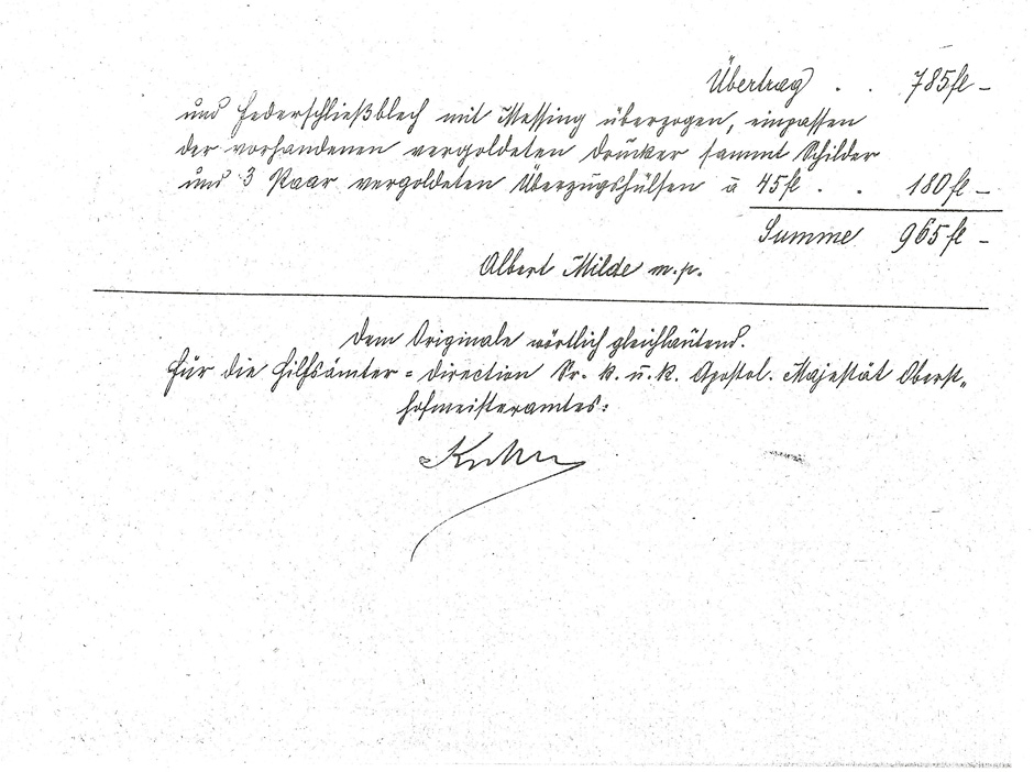 Ausführung von Beschläge Arbeiten an Türen im Hofburgtheater durch Albert Milde (Annahmebestätigung), Blatt 3