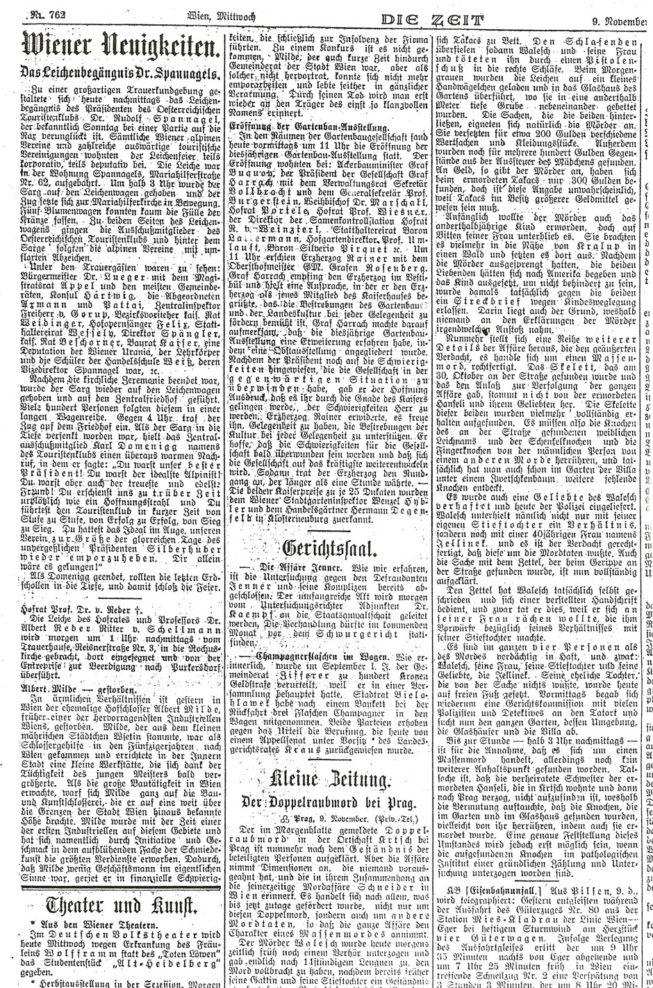 Die Zeit, 9.11.1904; Folgeblatt