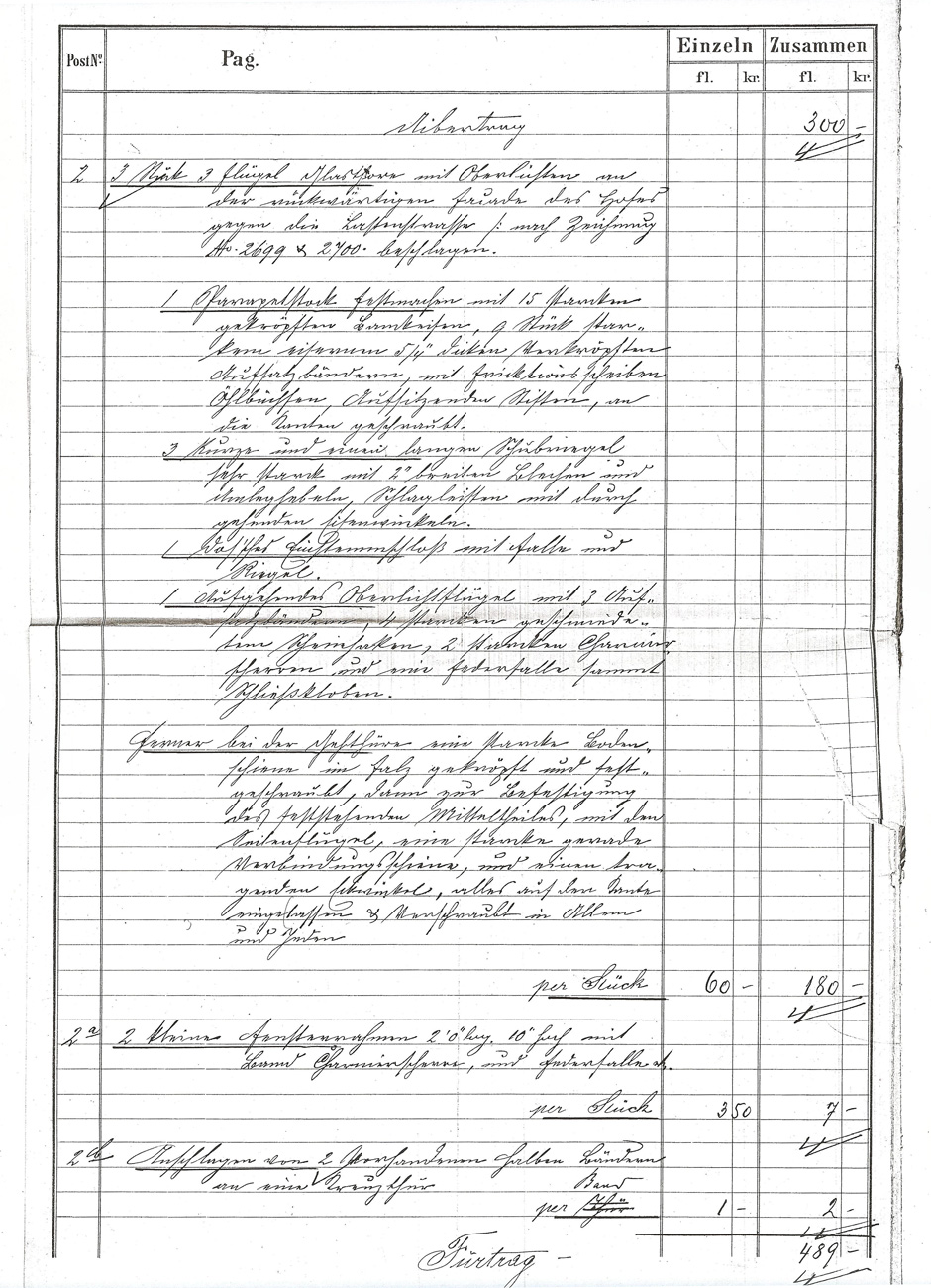 Herstellung von Beschläge Arbeiten für die Hofmuseen Blatt 10