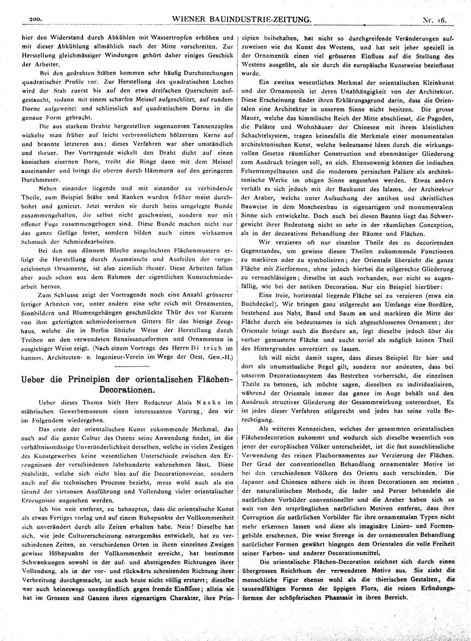 Wiener Bauindustrie-Zeitung 1883-83; Seite 200