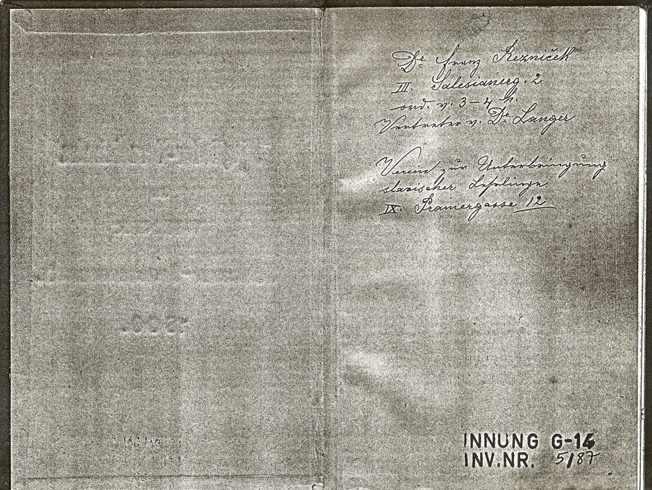 Archivbild: Notizen zu Mitgliederverzeichnis, 1900