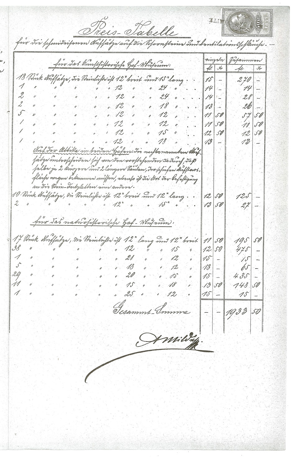 Lieferung von schmiedeeisernen Aufsätzen der Schornsteine für die Hofmuseen, Blatt 8