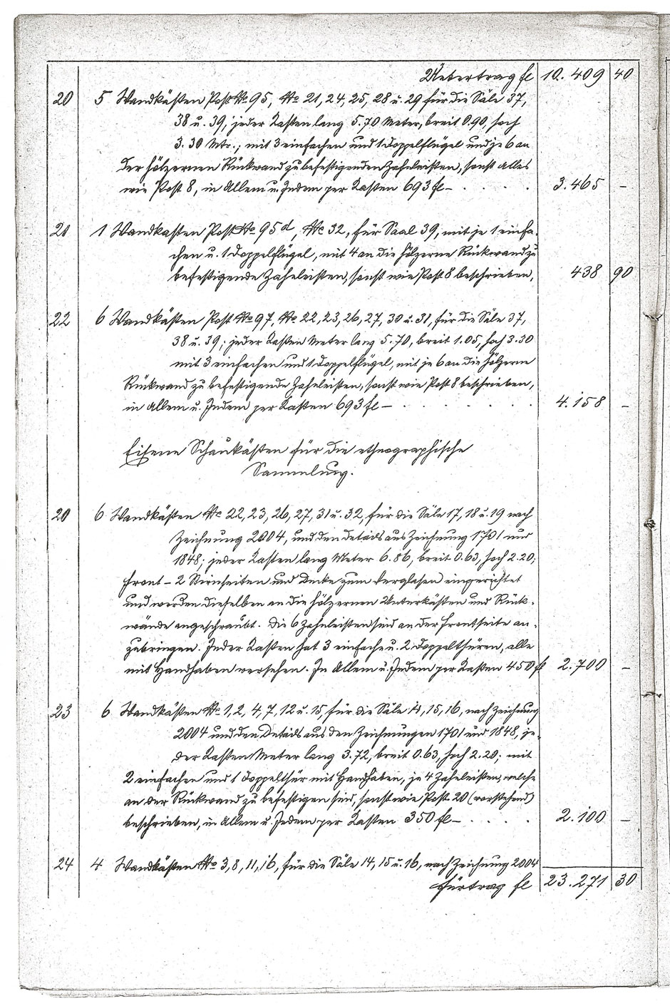 Lieferung von Eisenschaukästen für das naturhistorische Museum, Blatt 15