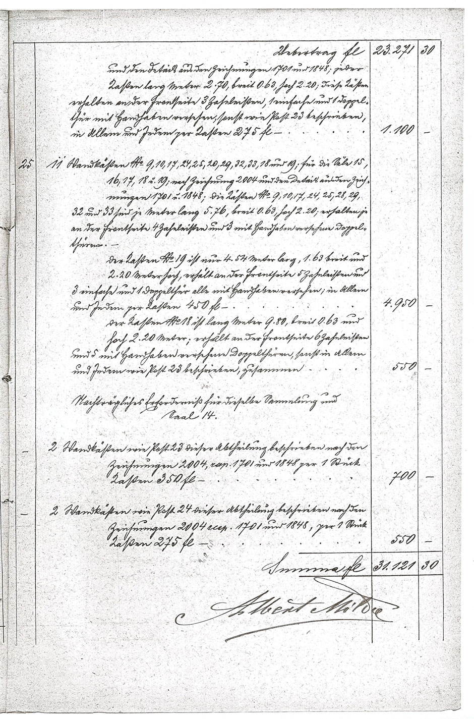 Lieferung von Eisenschaukästen für das naturhistorische Museum, Blatt 16