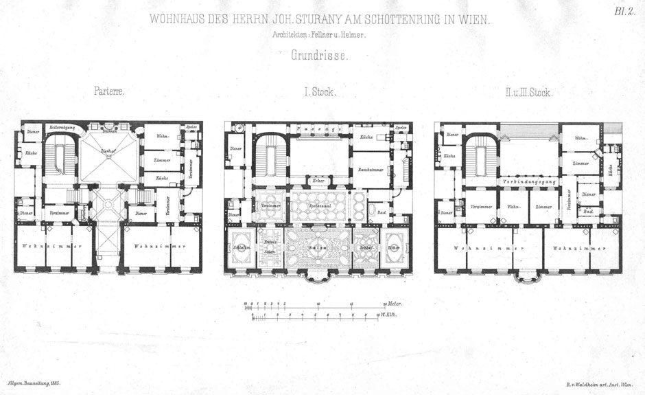 Archivbild: Palais Sturany, Grundrisse