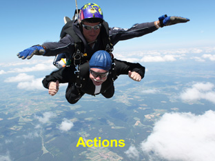 Actions über den Wolken, Fallschirmspringen